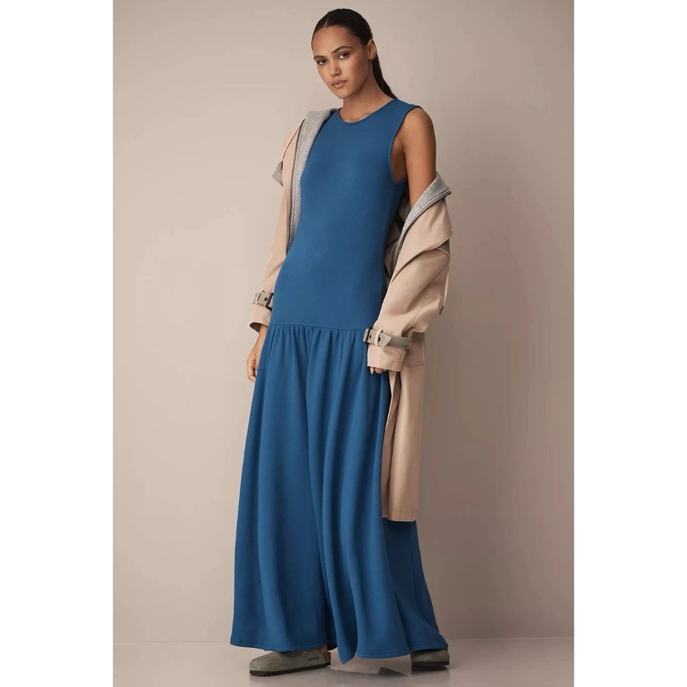 Daily Practice by Anthropologie Sleeveless Drop-Waist Midi Dress Stretch Women S